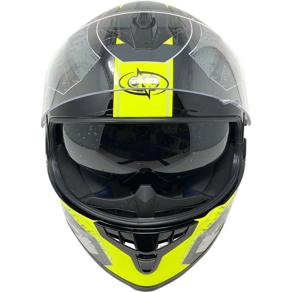 Casque de moto intégral One CR7 Double Visor Multi Black Yellow Hy-Vision