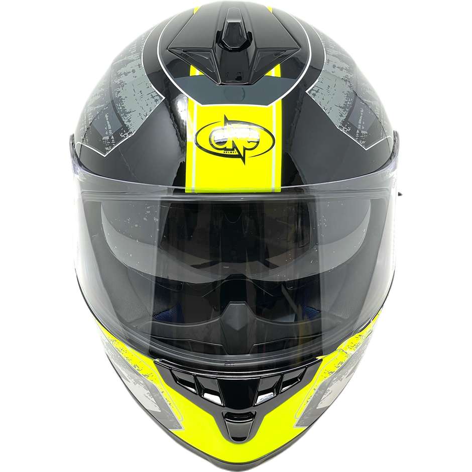 Casque de moto intégral One CR7 Double Visor Multi Black Yellow Hy-Vision