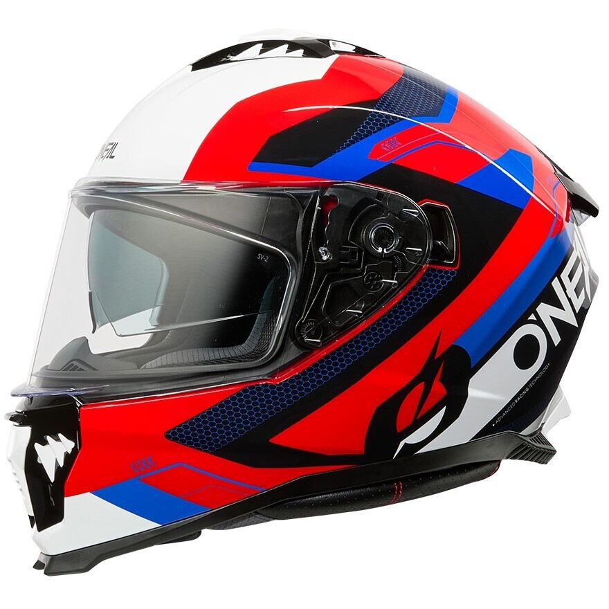 Casque de moto intégral Oneal Challenger Exo noir blanc rouge bleu V.25