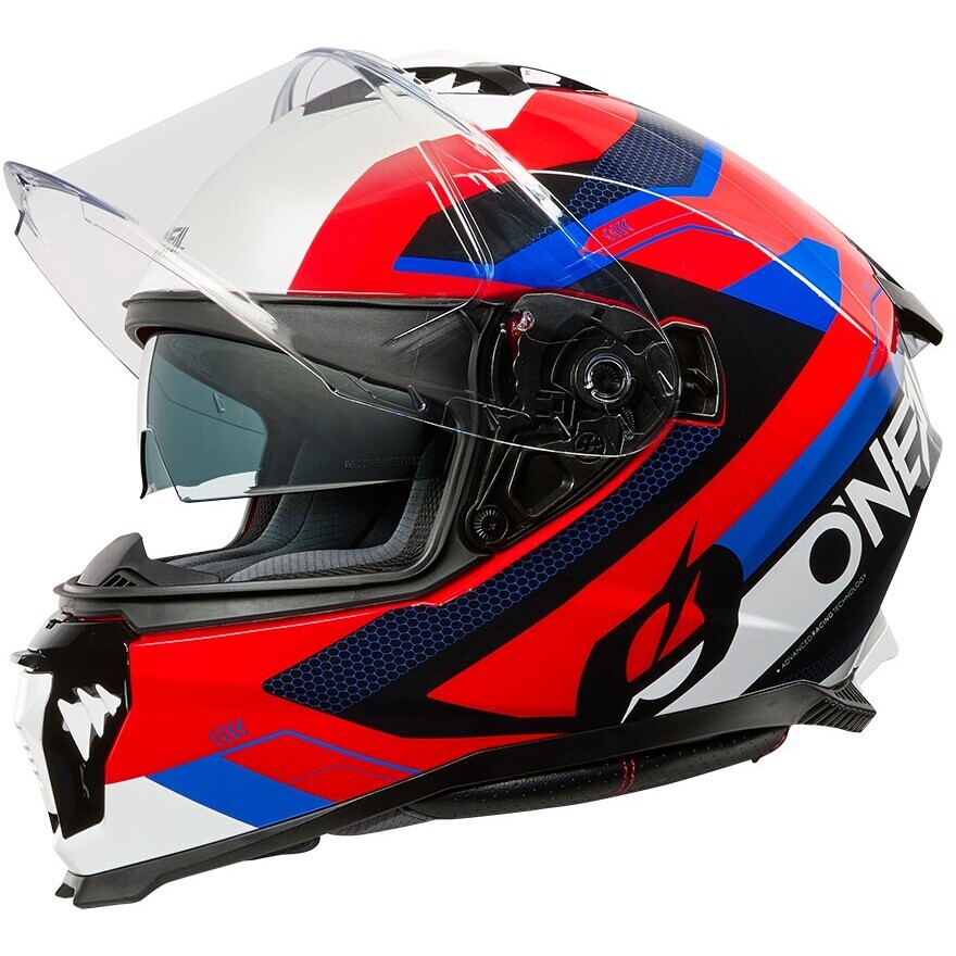 Casque de moto intégral Oneal Challenger Exo noir blanc rouge bleu V.25