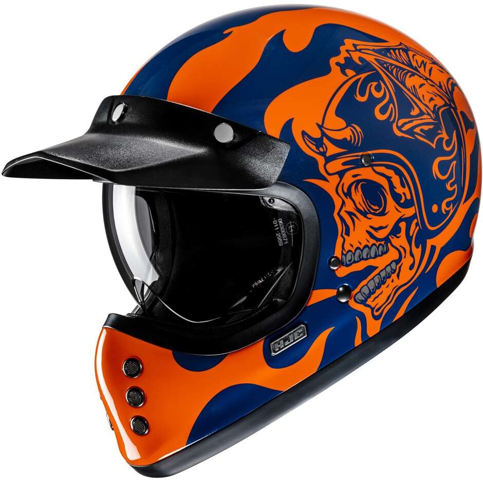 Casque de moto intégral personnalisé en fibre Hjc V60 FLAME MC27