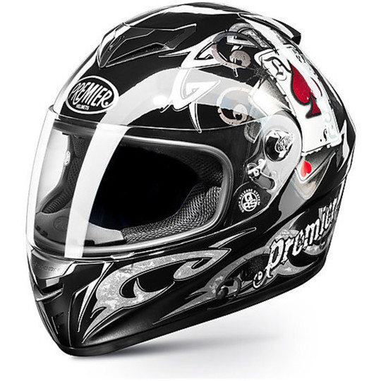 Casque de moto intégral Premier Dragon Evo J8 Black Pitt Replica