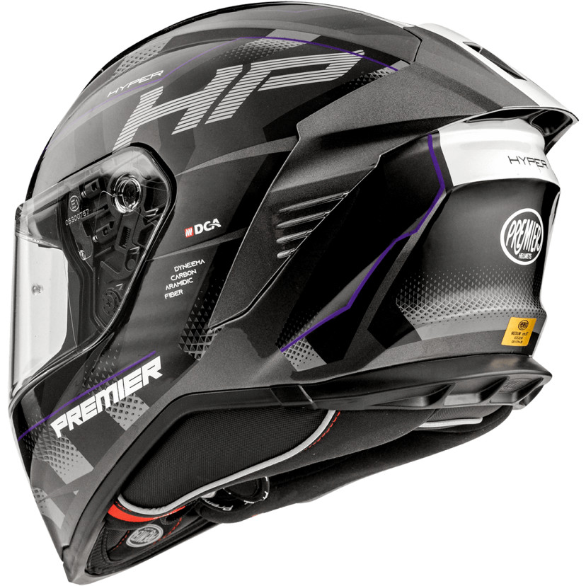 Casque de moto intégral Premier HYPER HP18 Noir Violet