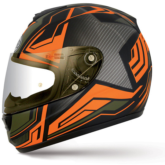 Casque de moto intégral Premier Monza modèle en fibre de coloration ST3 BM noir orange