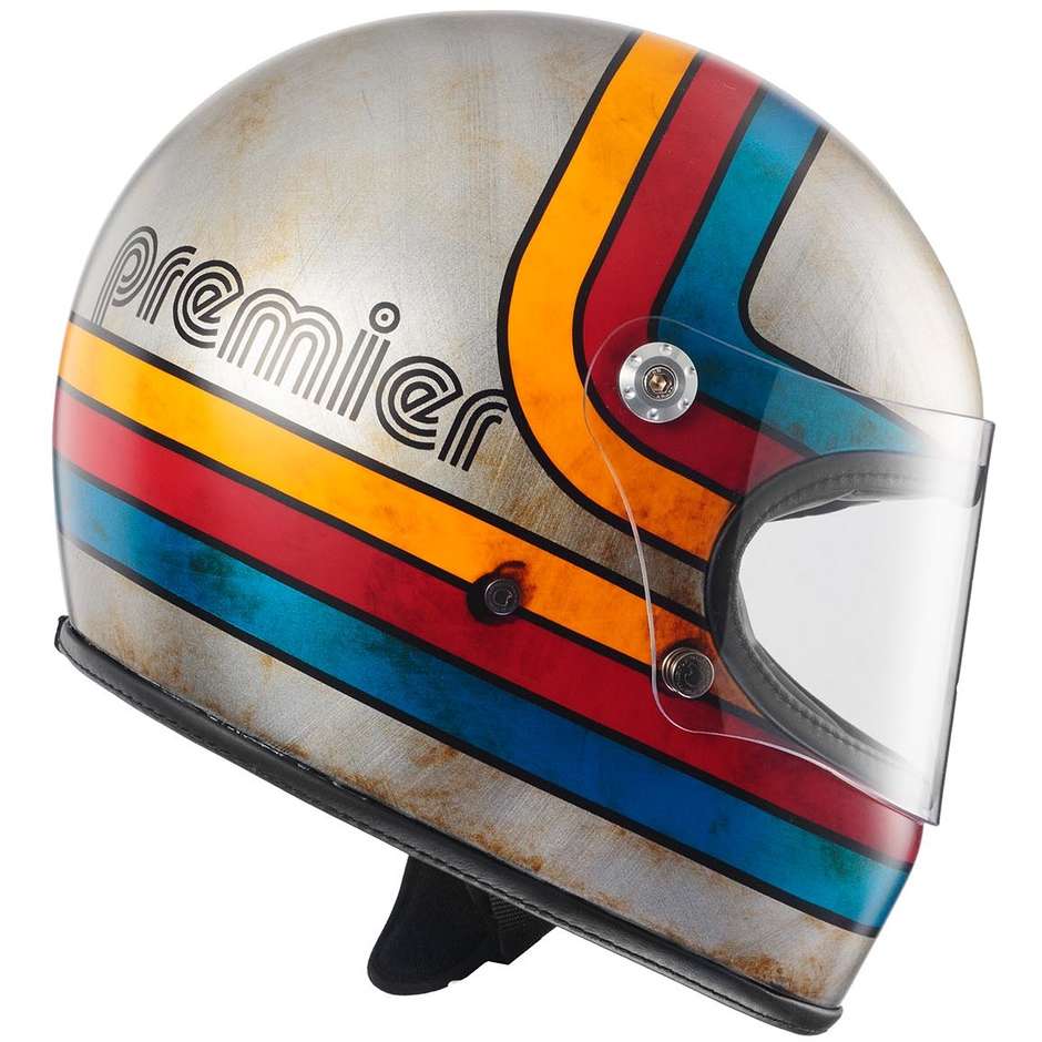 Casque de moto intégral Premier TROPHY PLATINUM ED. EX 77 BM Argent Mat