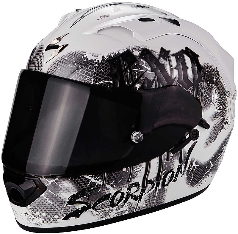 Casque de moto int gral Scorpion Exo 1200 Air Tenebris blanc noir