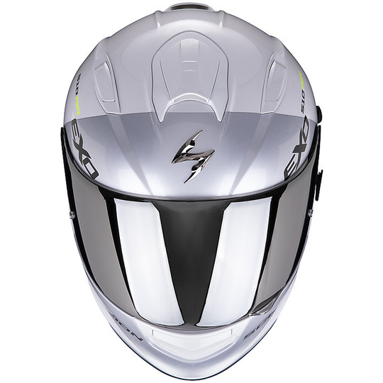 Casque de moto intégral Scorpion EXO 510 Air PIQUE blanc argent