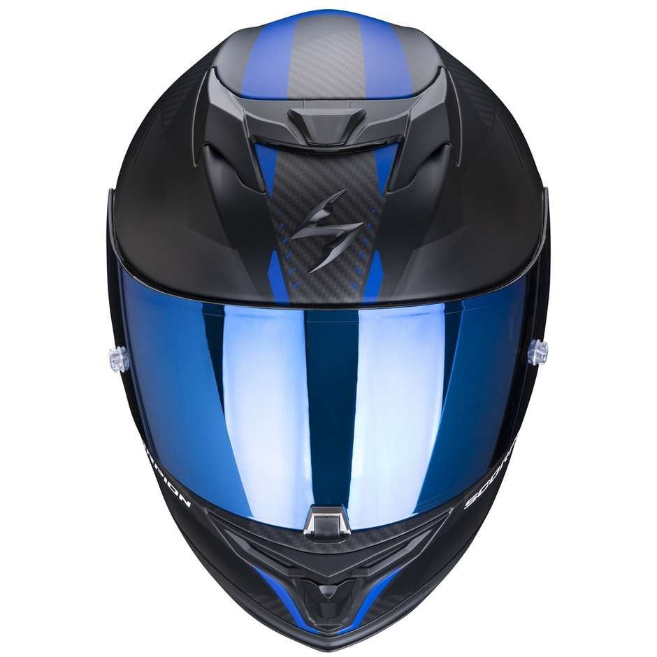 Casque de moto intégral Scorpion EXO-520 AIR LATEN noir mat bleu