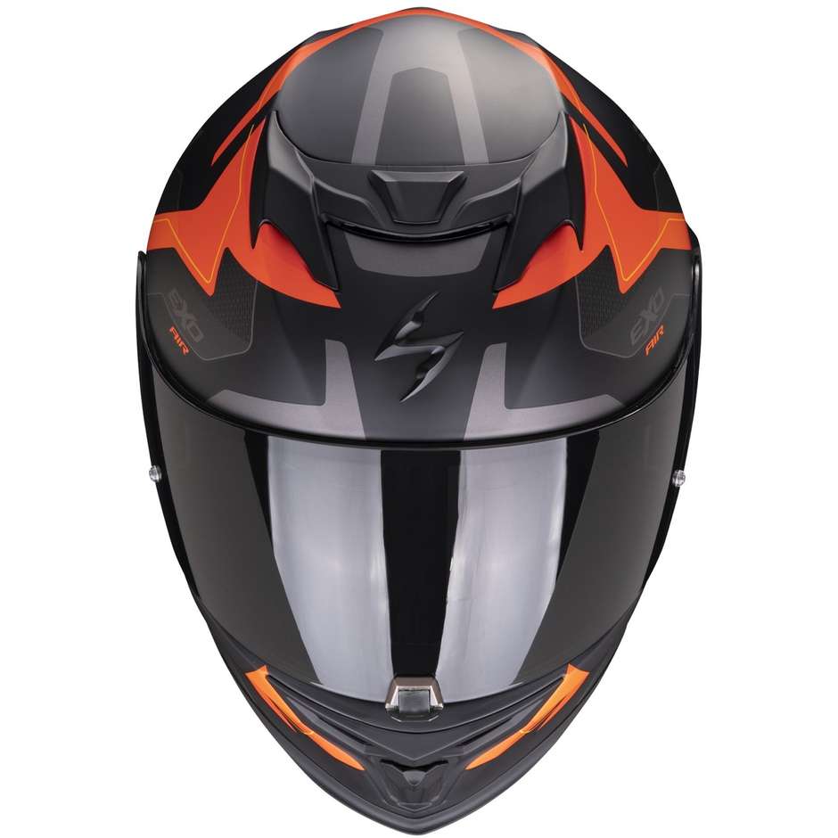 Casque de moto intégral Scorpion EXO-520 EVO AIR ELAN noir mat orange