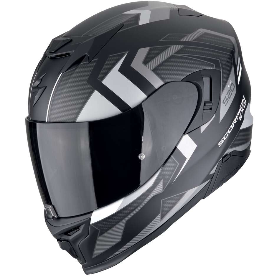 Casque de moto intégral Scorpion EXO-520 EVO AIR SENSUS noir mat argent