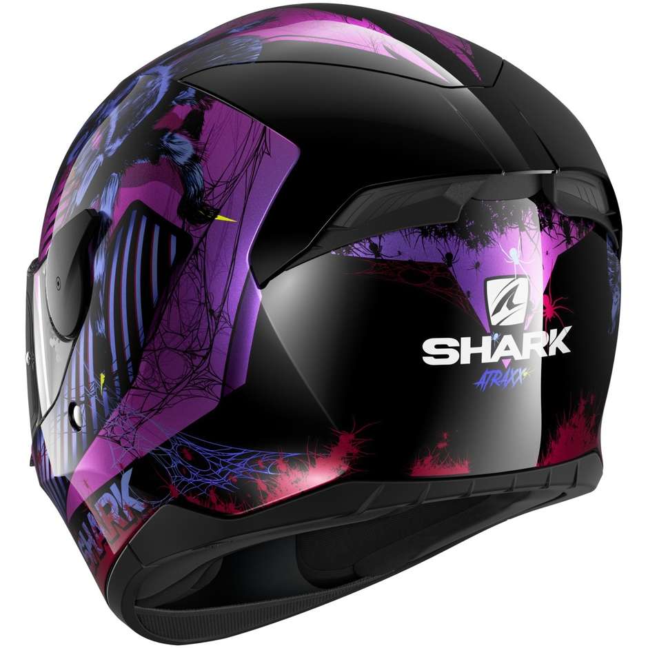 Casque de moto intégral Shark D-SKWAL 2 ATRAXX Noir Violet Paillettes