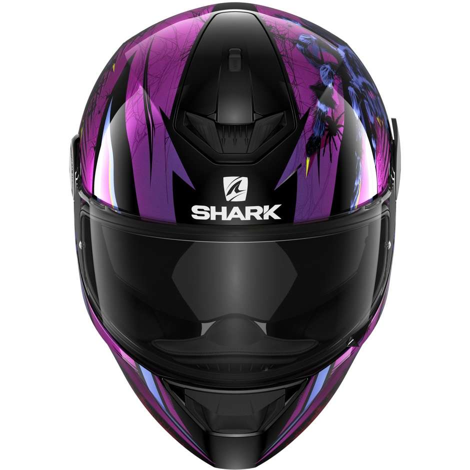Casque de moto intégral Shark D-SKWAL 2 ATRAXX Noir Violet Paillettes