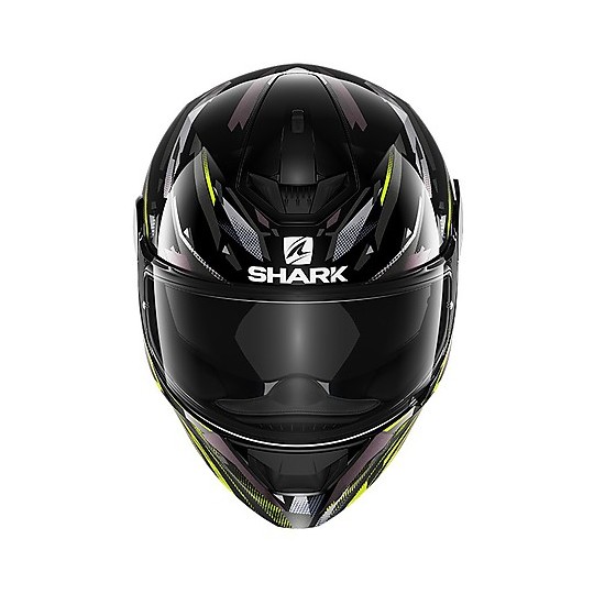 Casque de moto intégral Shark D-SKWAL 2 Kanhji Noir Jaune Fluo