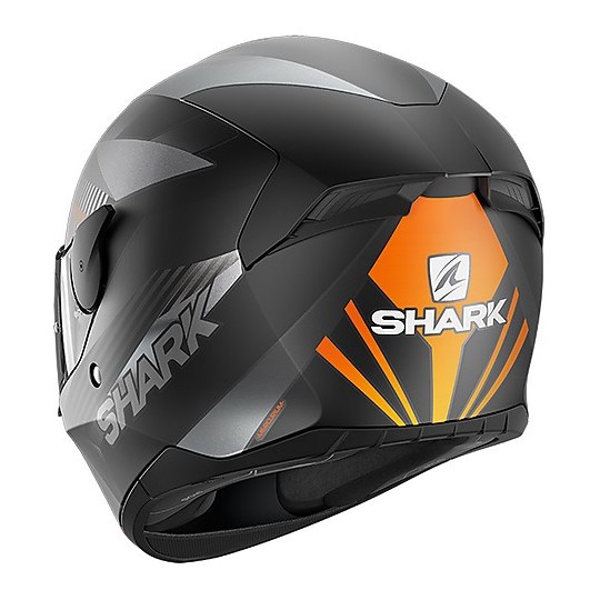 Casque de moto intégral Shark D-SKWAL 2 Mercurium Mat Black Matt Orange