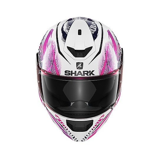 Casque de moto intégral Shark D-SKWAL 2 Shigan blanc rose noir