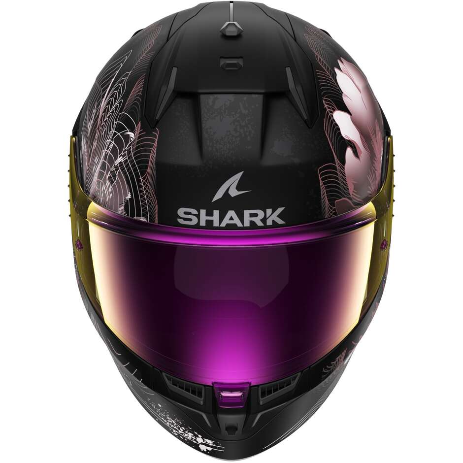 Casque de moto intégral Shark D-SKWAL 3 MAYFER noir mat violet or