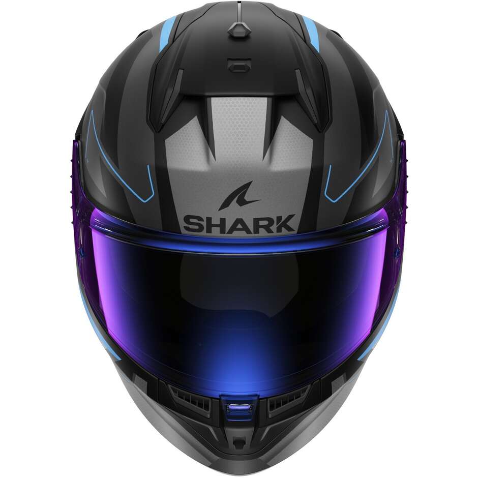 Casque de moto intégral Shark D-SKWAL 3 SIZLER Mat Noir Anthracite Bleu