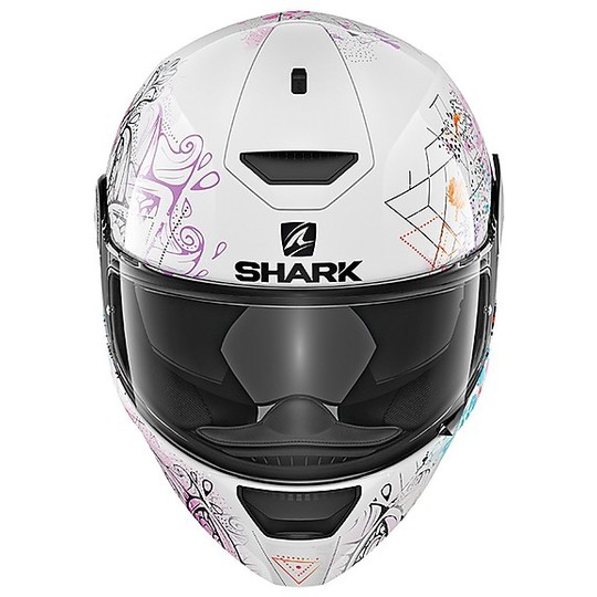 Casque de moto intégral Shark D-SKWAL ANYAH Blanc Noir Violet