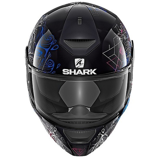 Casque de moto intégral Shark D-SKWAL ANYAH Noir Blanc Bleu