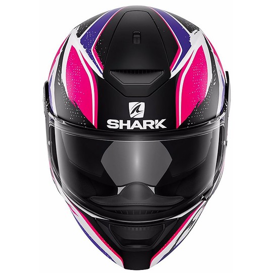 Casque de moto intégral Shark D-SKWAL UJACK Mat White Fuchsia Purple