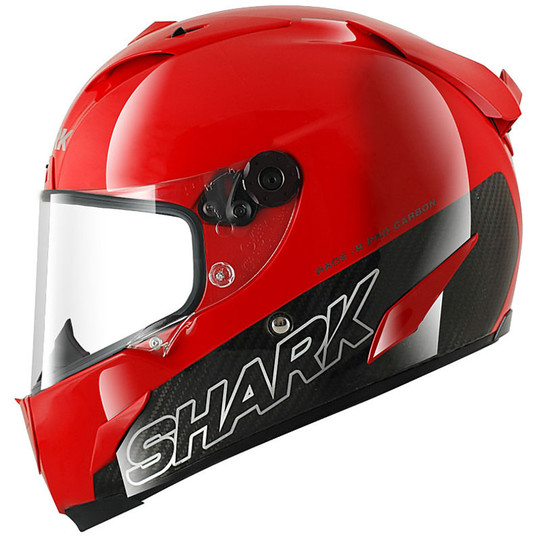 Casque de moto intégral Shark RACE-R PRO CARBON blanc rouge