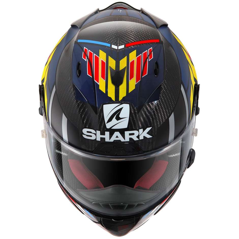 Casque de moto intégral Shark RACE-R PRO CARBON ZARCO SPEEDBLOCK Bleu Rouge