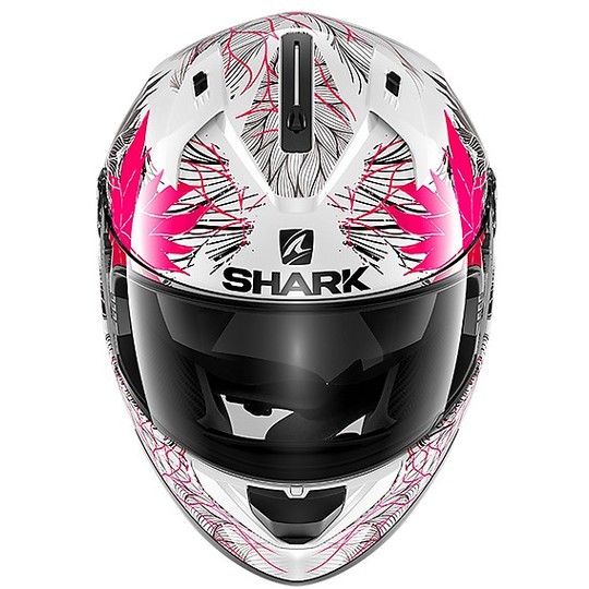 Casque de moto intégral Shark RIDILL 1.2 Nelum blanc noir rose