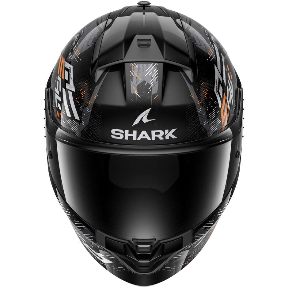 Casque de moto intégral Shark RIDILL 2 MOLOKAI noir argent orange