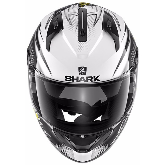 Casque de moto intégral Shark RIDILL FINKS Blanc Noir Jaune
