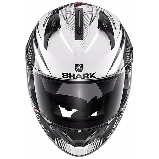 Casque de moto intégral Shark RIDILL FINKS Blanc Noir Rouge