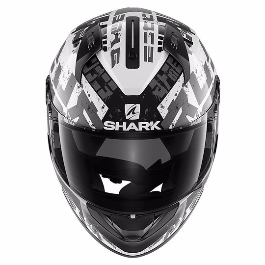 Casque de moto intégral Shark RIDILL Kengal blanc noir