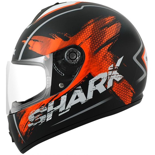 Casque de moto intégral Shark S600 PINLOCK EXIT Noir Mat Orange