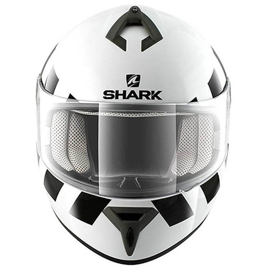 Casque de moto intégral Shark S600 PINLOCK NO PANIC Blanc Noir