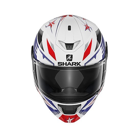 Casque de moto intégral Shark SKWAL 2.2 Draghal blanc bleu rouge