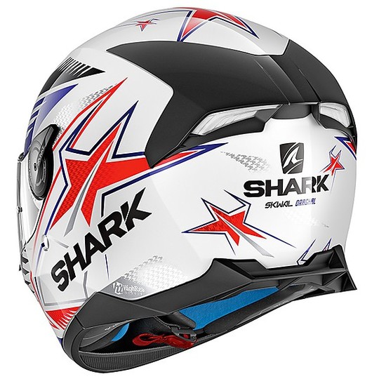 Casque de moto intégral Shark SKWAL 2 DRAGHAL blanc bleu rouge