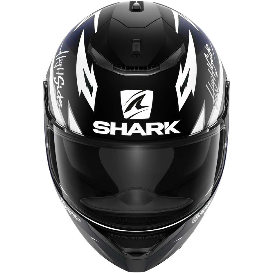 Casque de moto intégral Shark SPARTAN 1.2 ADRIAN PARASSOL Noir Bleu Gris