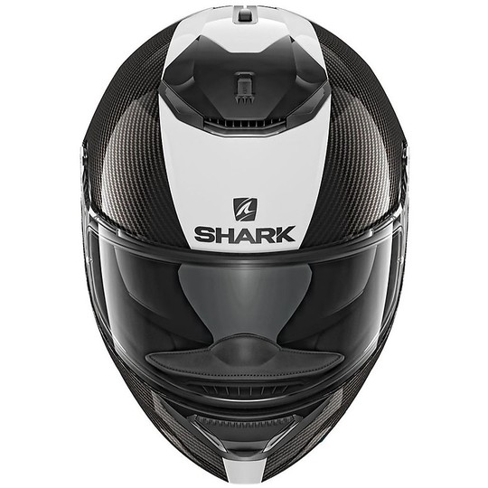Casque de moto intégral Shark SPARTAN CARBON 1.2 Carbon SKIN blanc argent