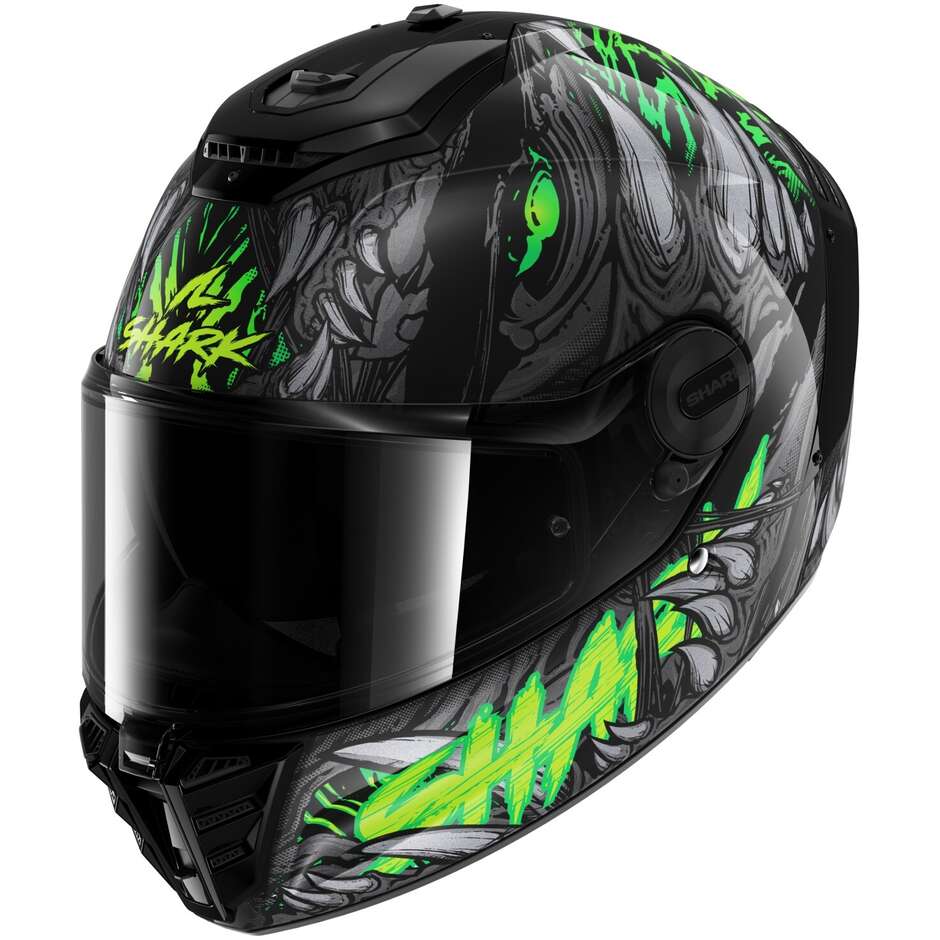 Casque de moto intégral Shark SPARTAN RS SHAYTAN noir vert anthracite