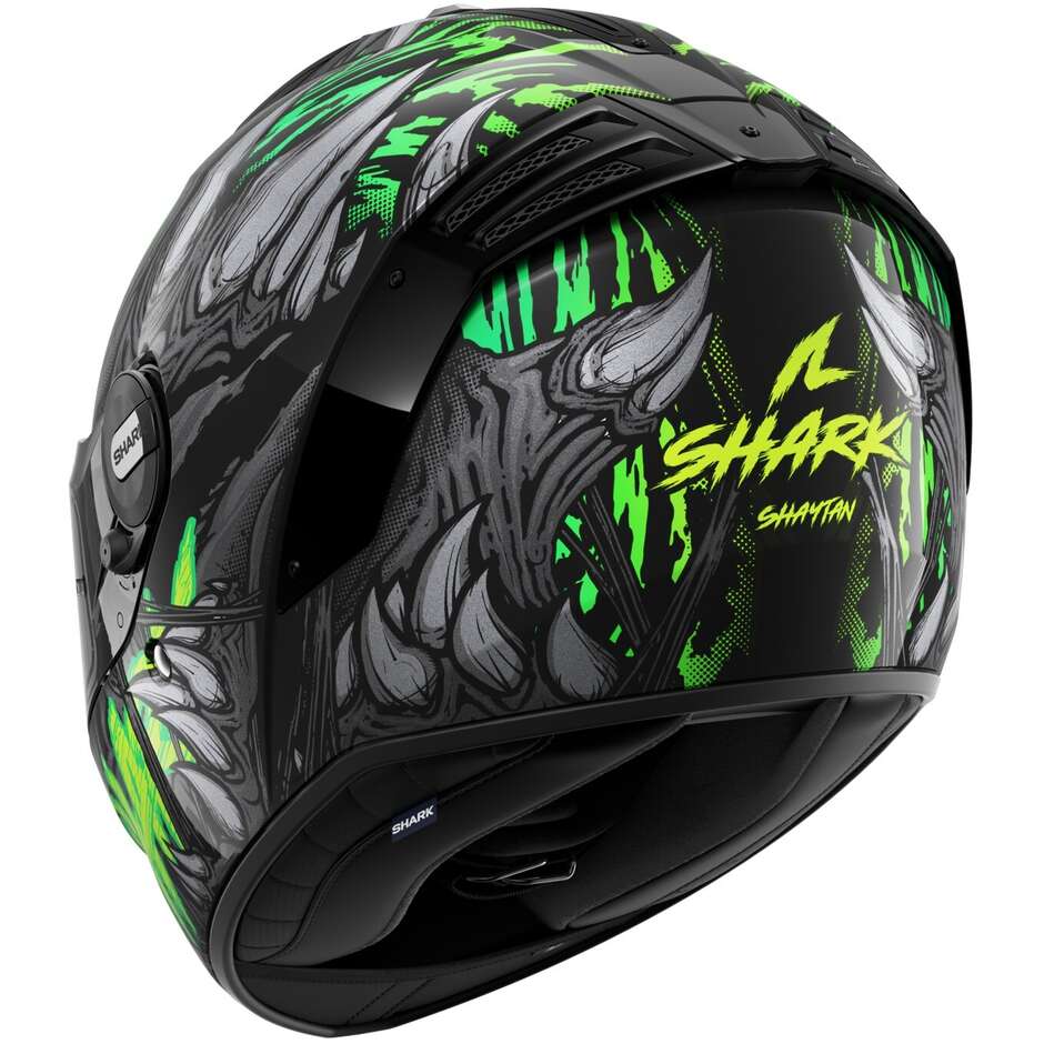 Casque de moto intégral Shark SPARTAN RS SHAYTAN noir vert anthracite