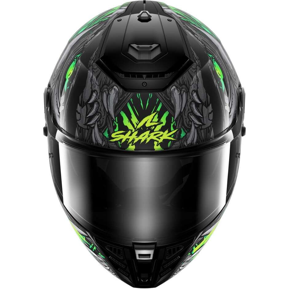 Casque de moto intégral Shark SPARTAN RS SHAYTAN noir vert anthracite