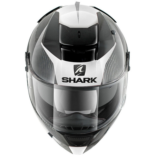 Casque de moto intégral Shark SPEED-R 2 CARBON SKIN Carbon Black White