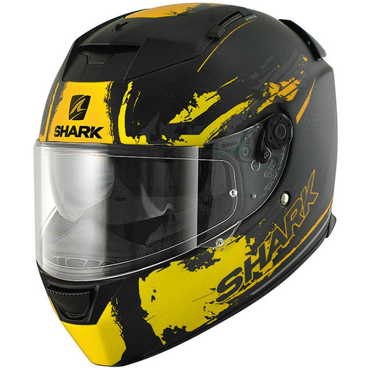 Casque de moto intégral Shark SPEED-R 2 DUKE noir mat jaune