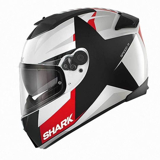 Casque de moto intégral Shark SPEED-R 2 TEXAS Blanc Noir Rouge