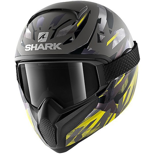 Casque de moto intégral Shark VANCORE 2 KANNHJI Matt Anthracite Black Yellow