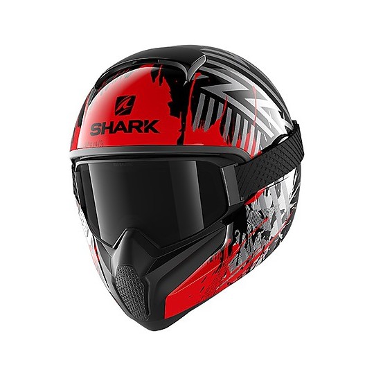 Casque de moto intégral Shark VANCORE 2 OverNight Black Glossy Red