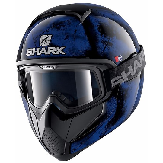 Casque de moto intégral Shark VANCORE Flare noir bleu