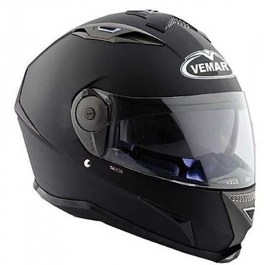 Casque de moto intégral Vemar Geo en fibre Double Visor Matt Black