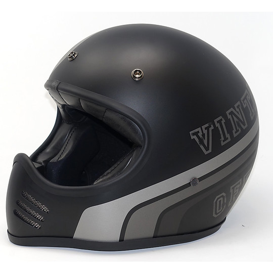 Casque de moto intégral Vintage Premier MX BTR9 Noir