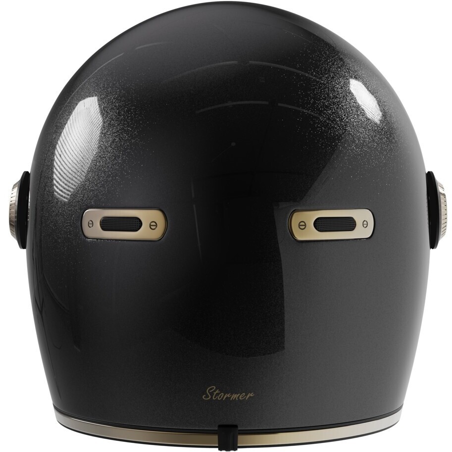 Casque de moto intégral vintage Stormer HISTORY Pearl Black