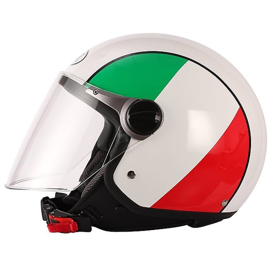 Casque de moto Jer avec visière longue BHR 710 Coloration du drapeau italien